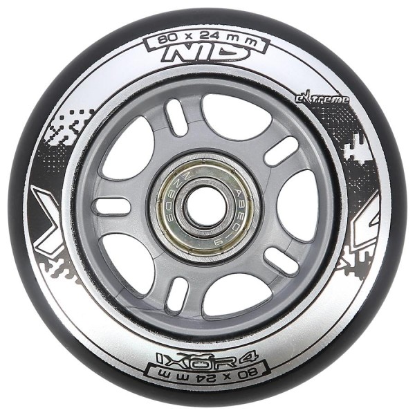 Колеса з підшипниками Nils Extreme PU 80x24 82A 4шт чорний + ABEC-9 8шт