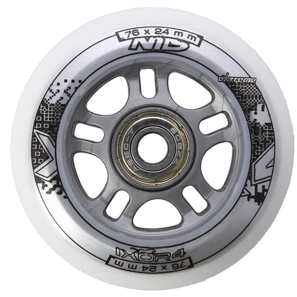 Колеса з підшипниками Nils Extreme PU 76x24 82A 4шт білий N + ABEC-7 8шт