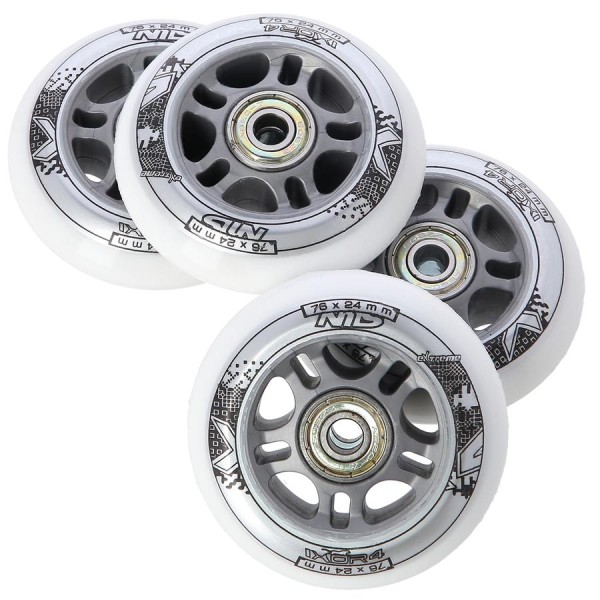 Колеса з підшипниками Nils Extreme PU 76x24 82A 4шт білий N + ABEC-7 8шт