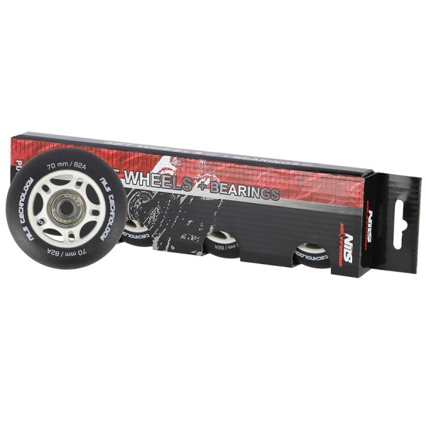 Колеса з підшипниками Nils Extreme PU 70x24 82A 4шт чорний матовий + ABEC-9 8шт