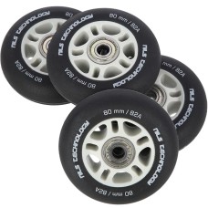 Колеса з підшипниками Nils Extreme PU 80x24 82A 4шт чорний матовий + ABEC-9 8шт