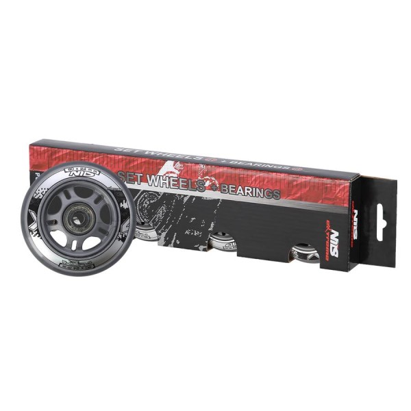 Колеса з підшипниками Nils Extreme PU 80x24 82A 4шт Clear N + ABEC-7 8шт