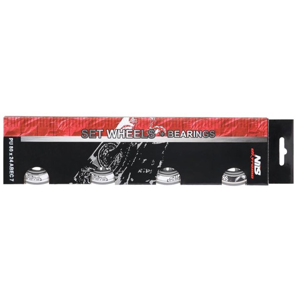 Колеса з підшипниками Nils Extreme PU 80x24 82A 4шт Clear N + ABEC-7 8шт
