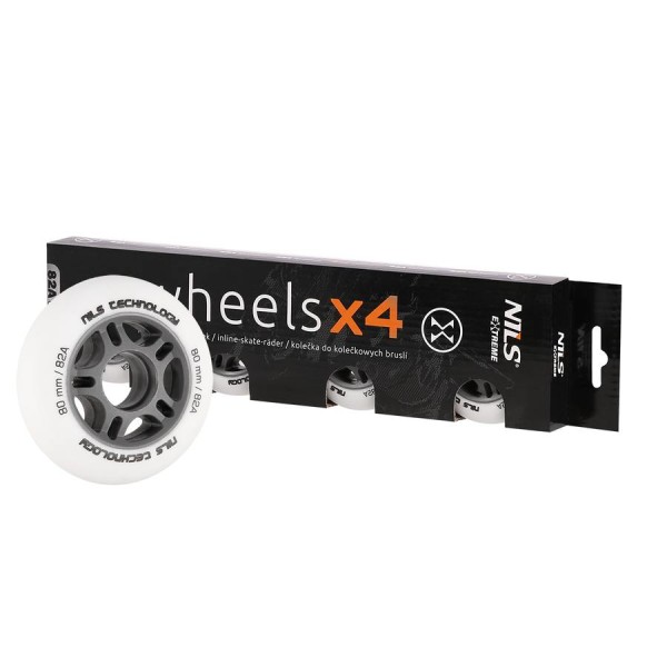 Колеса Nils Extreme PU 80x24 82A 4шт білий матовий