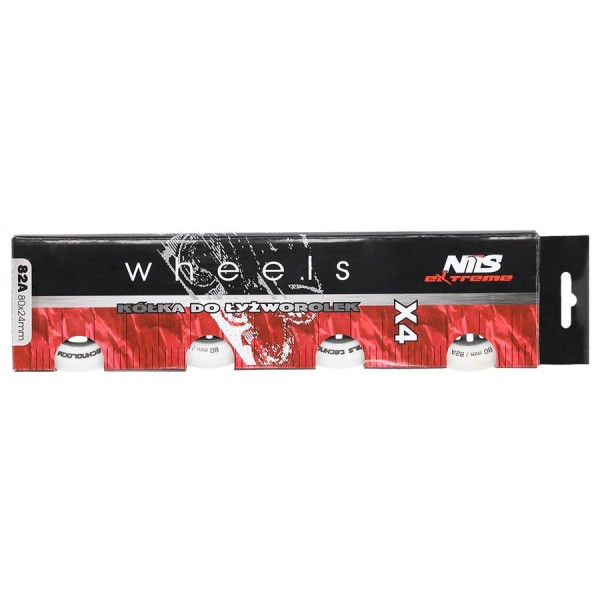 Колеса Nils Extreme PU 80x24 82A 4шт білий матовий