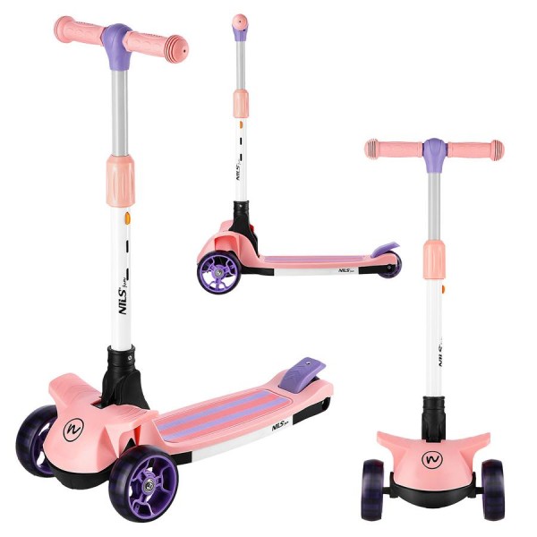 Самокат дитячий Nils Fun HLB10 LED рожевий