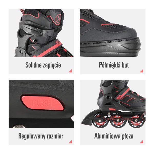 Роликові ковзани Nils Extreme NA14174A розм. M чорно-червоний