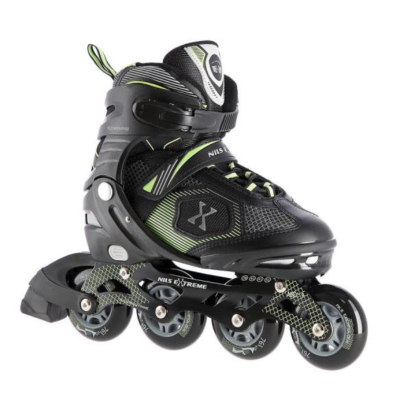Роликові ковзани Nils Extreme NA9080 розм. S 31-34 чорно-зелений