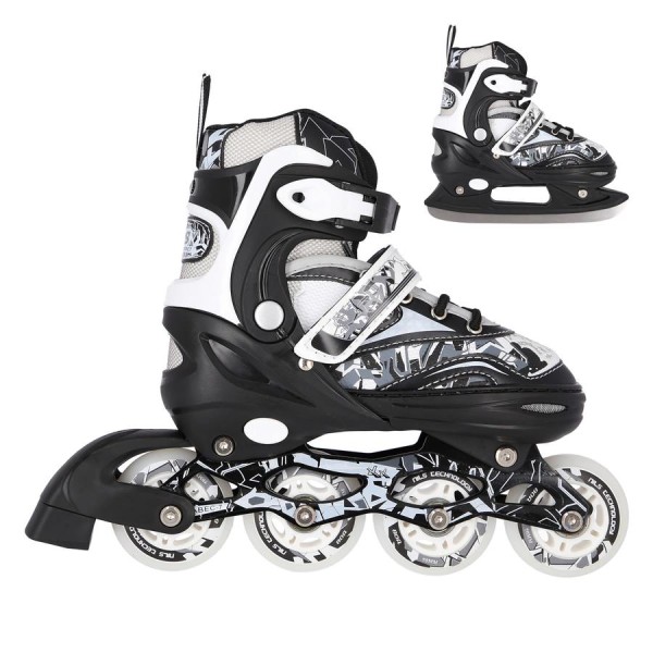 Роликові ковзани 2в1 Nils Extreme NH10927A розм. M 35-38 чорний 