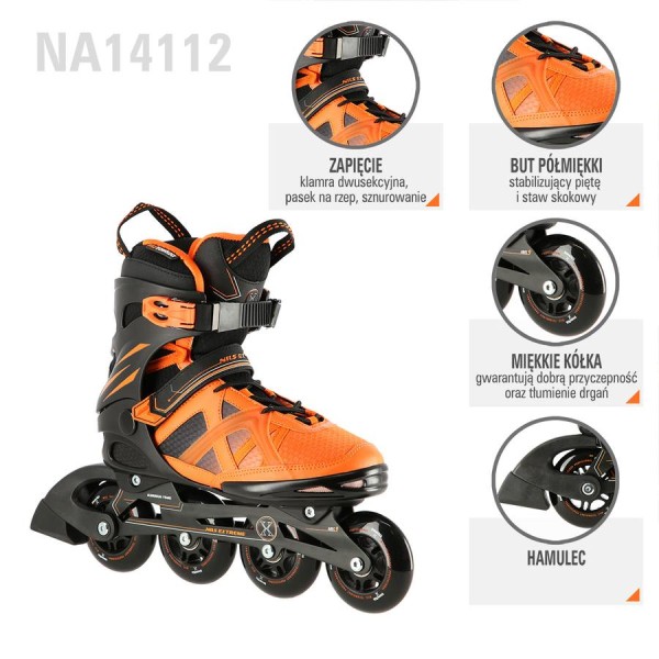 Роликові ковзани Nils Extreme NA14112 розм. 40 чорно-оранжевий