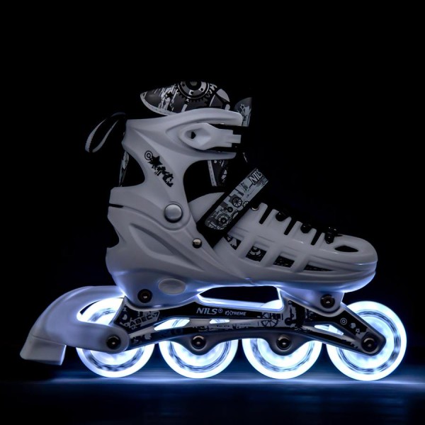 Роликові ковзани 2в1 Nils Extreme NH10905 LED розм. S 31-34 білий