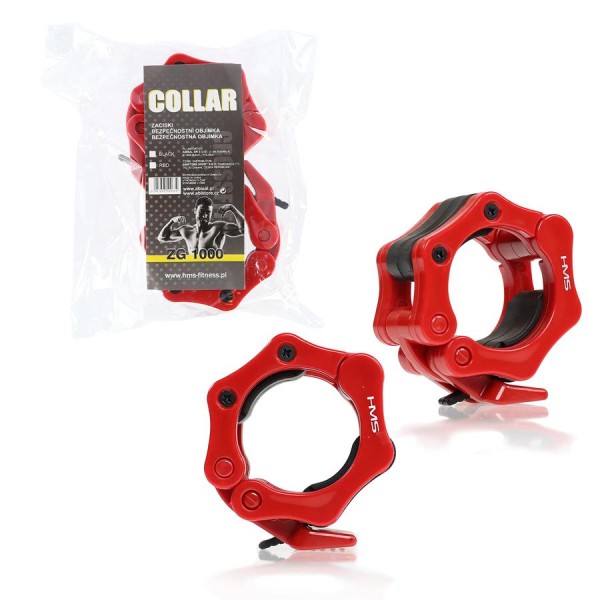 Затискачі полімерні 50мм 2шт HMS Lock Jaw Collars ZG1000R, червоний