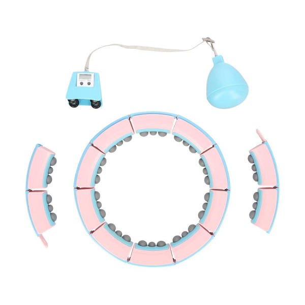 Хула-хуп з обважнювачем та лічильником FH06 синій/рожевий + пояс для схуднення