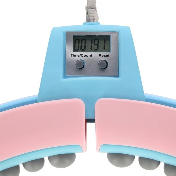 Хула-хуп з обважнювачем та лічильником FH06 синій/рожевий + пояс для схуднення