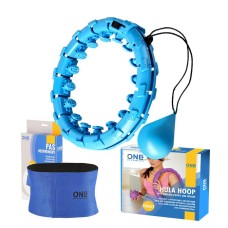 Хула-хуп з обважнювачем One Fitness OHA01 50-104 см, синій + пояс для схуднення 