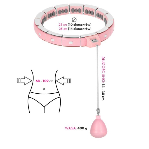 Хула-хуп з обважнювачем та лічильником FH06 рожевий