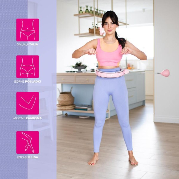 Хула-хуп з обважнювачем та лічильником FH06 рожевий