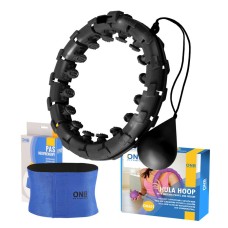 Хула-хуп з обважнювачем One Fitness OHA01 50-104 см, чорний + пояс для схуднення