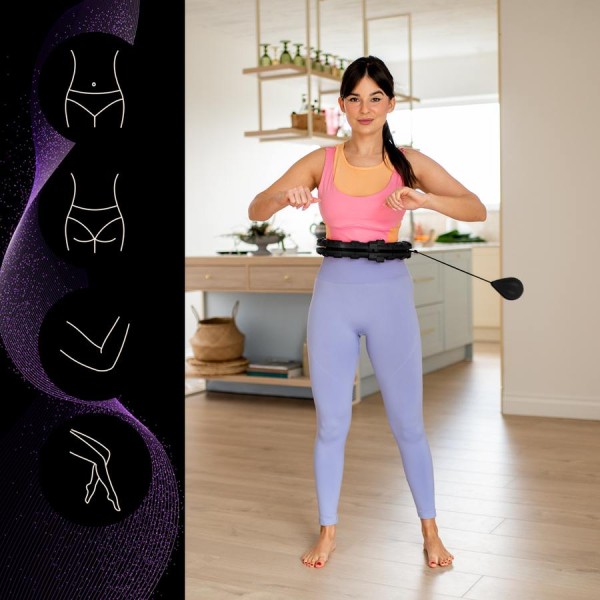Хула-хуп з обважнювачем One Fitness OHA01 50-104 см, чорний + пояс для схуднення