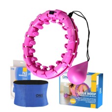 Хула-хуп з обважнювачем One Fitness OHA01 50-104 см, фіолетовий + пояс для схуднення
