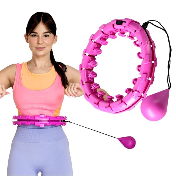 Хула-хуп з обважнювачем One Fitness OHA01 50-104 см, фіолетовий + пояс для схуднення