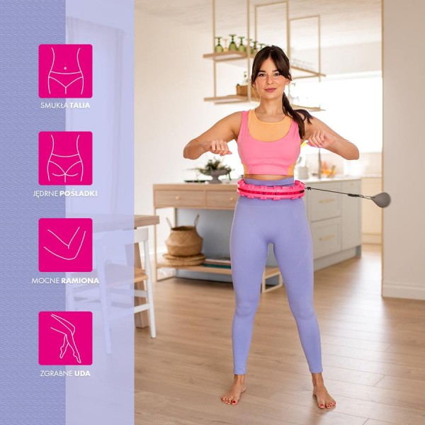 Хула-хуп з обважнювачем та лічильником FH03 рожевий