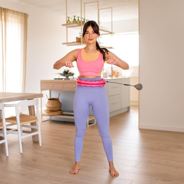 Хула-хуп з обважнювачем та лічильником FH03 рожевий