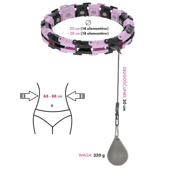 Хула-хуп з обважнювачем та лічильником FH03 фіолетовий/чорний