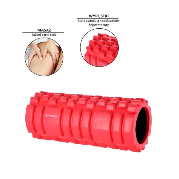 Масажний ролик HMS FS103 червоний 33см