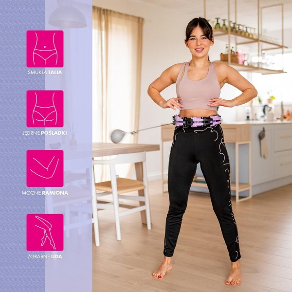 Хула-хуп з обважнювачем та лічильником FH04 фіолетовий/чорний