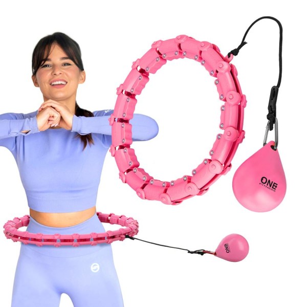 Хула-хуп з обважнювачем One Fitness OHA02 роз.60-118см, рожевий