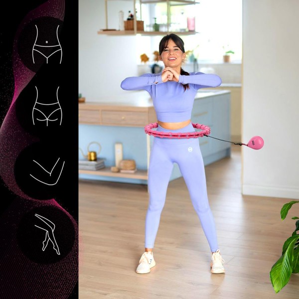 Хула-хуп з обважнювачем One Fitness OHA02 роз.60-118см, рожевий