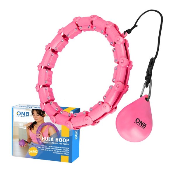 Хула-хуп з обважнювачем One Fitness OHA02 роз.60-118см, рожевий