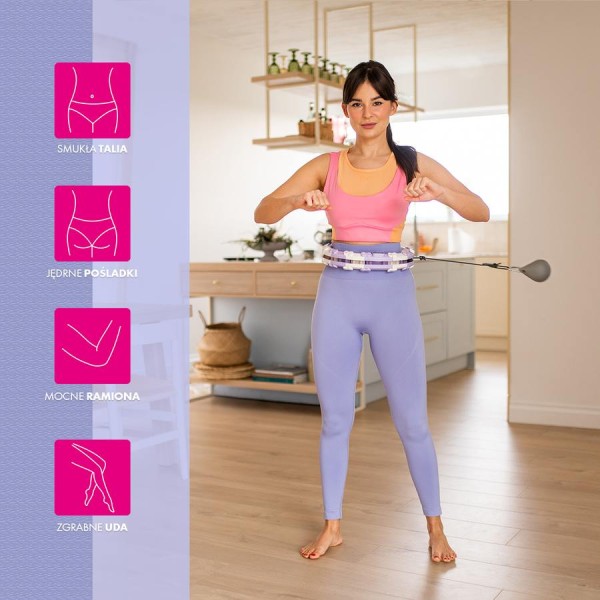 Хула-хуп з обважнювачем та лічильником FH04 фіолетовий/сірий