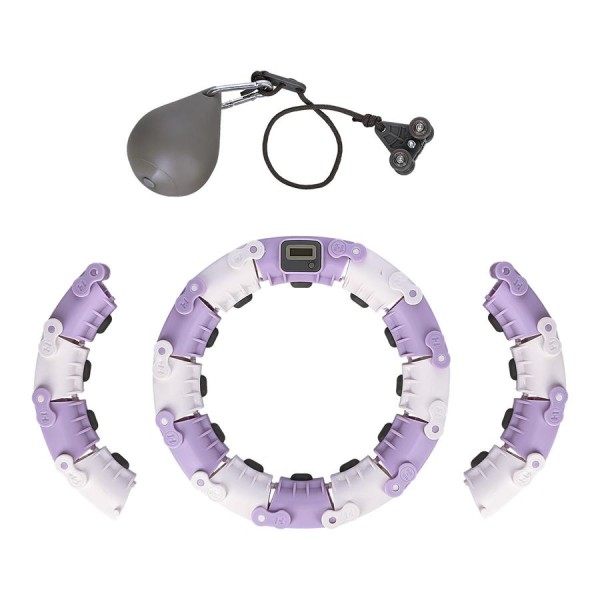 Хула-хуп з обважнювачем та лічильником FH04 фіолетовий/сірий