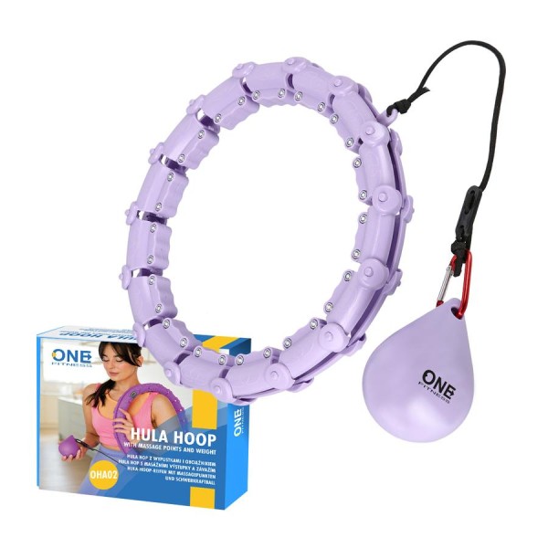 ХулаХуп з обтяжувачем One Fitness OHA02 роз.60-118см, фіолетовий