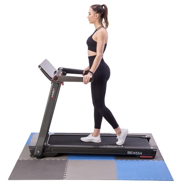Підлогове покриття пазл для спортзалу 9шт One Fitness MP10 світлосірий/синій/темносірий