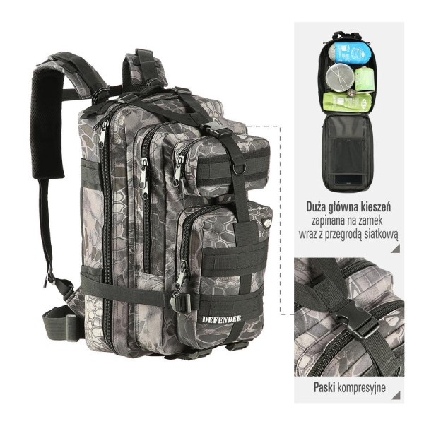 Рюкзак тактичний Nils Camp Defender CBT7204 чорний камуфляж