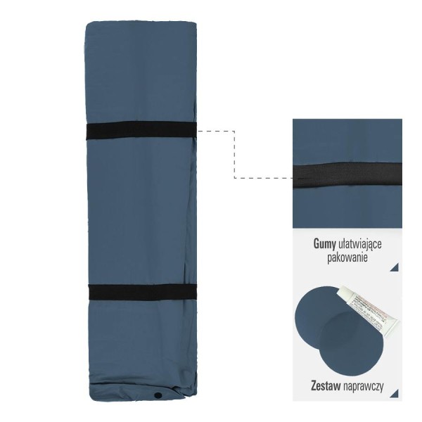Самонадувний килимок для двох осіб з подушкою Nils Camp NC4060 антрацитовий