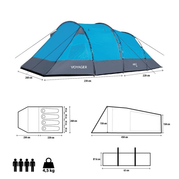 Туристичний намет Nils Camp NC3027 Voyager