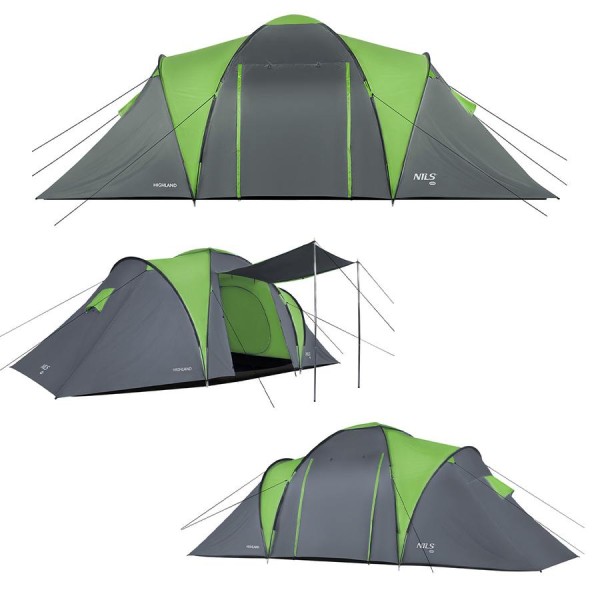 Туристичний намет Nils Camp NC6031 Highland зелено-сірий