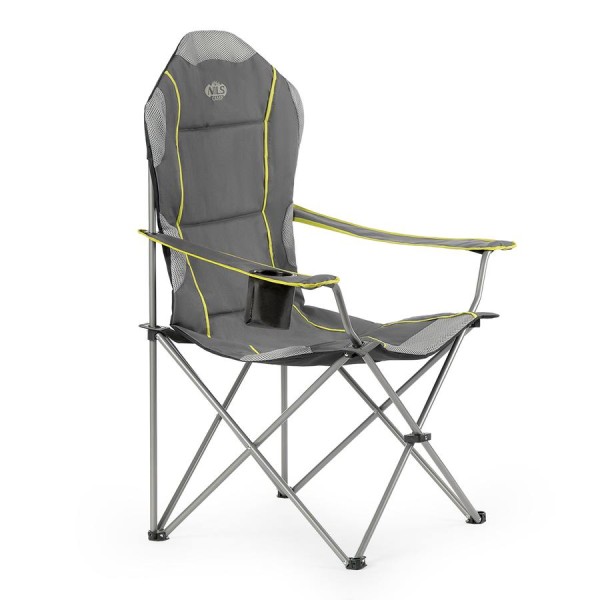 Крісло туристичне розкладне Nils Camp NC3080 сірий/лайм