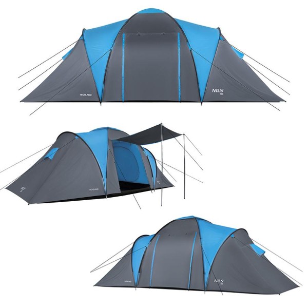 Туристичний намет Nils Camp NC6031 Highland синій-сірий