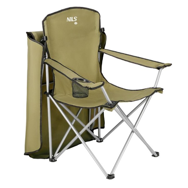 Крісло туристичне розкладне з дашком Nils Camp NC3087 зелений