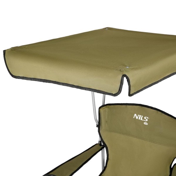 Крісло туристичне розкладне з дашком Nils Camp NC3087 зелений