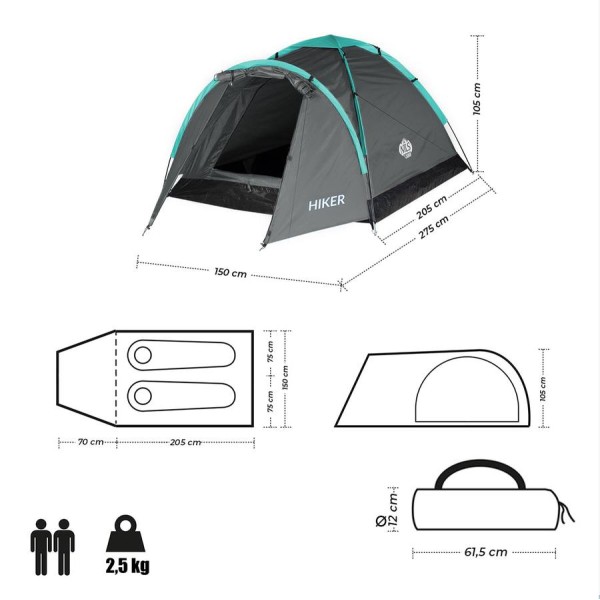 Туристичний намет Nils Camp NC6010 Hiker сірий