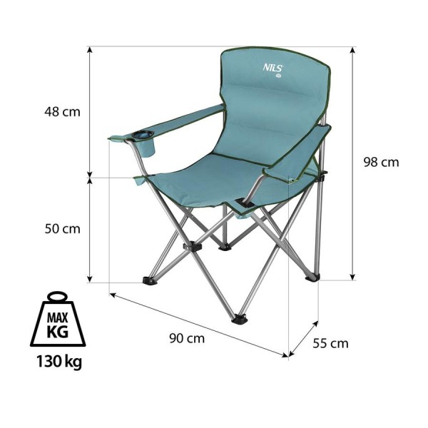 Крісло туристичне розкладне Nils Camp NC3079 зелений