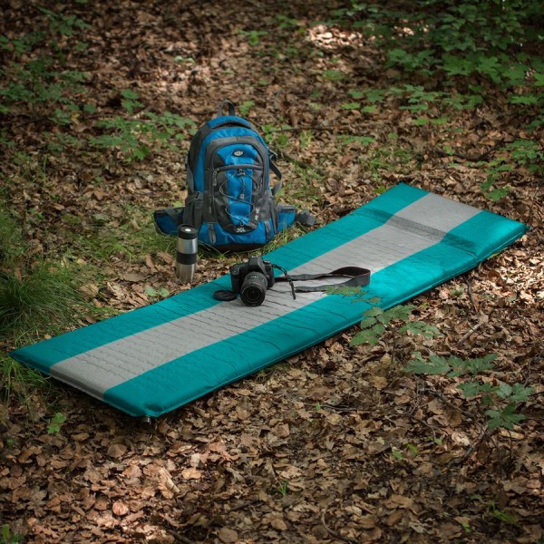 Самонадувний килимок Nils Camp NC4340 бірюзовий-сірий