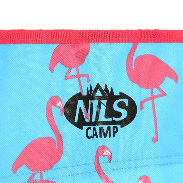Крісло туристичне розкладне Nils Camp NC3045 синє з фламінго