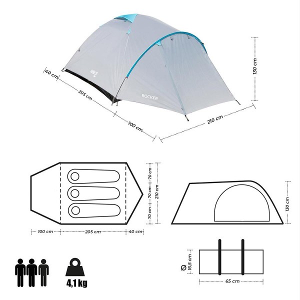 Туристичний намет Nils Camp NC6013 Rocker білий